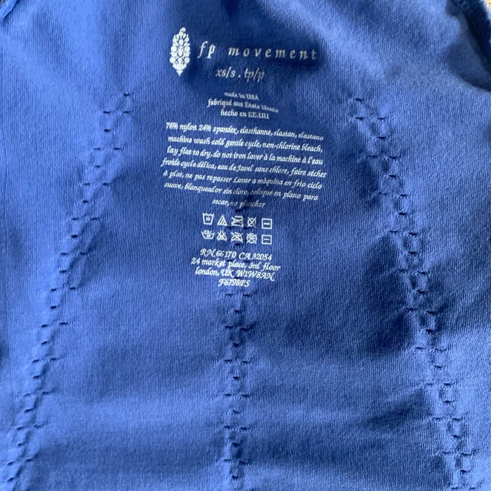 Free People Movement Good Karma Hi-Neck Layer Top Women Color Blue Size XS/S